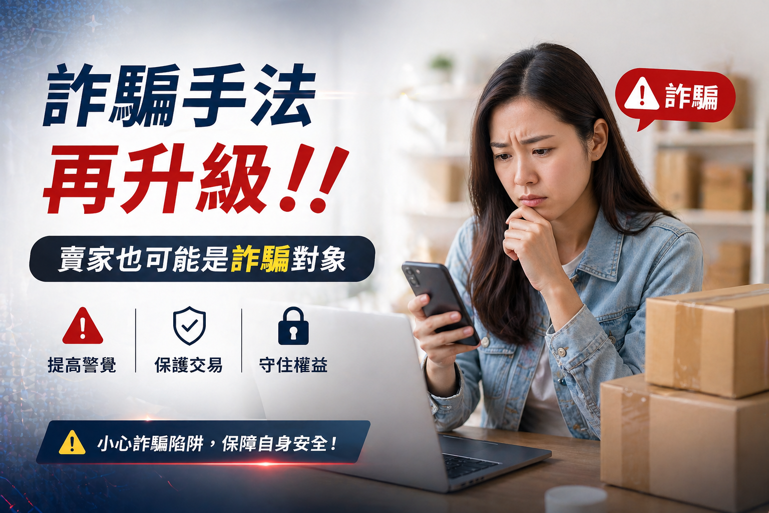 《詐騙手法再升級.ᐟ.ᐟ 賣家也可能是詐騙對象。