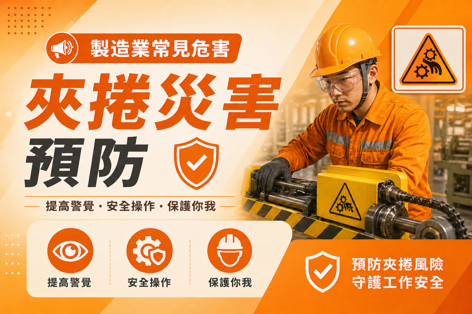 👨🏻‍🏫 展燁職安《製造業常見危害－夾捲災害預防》
