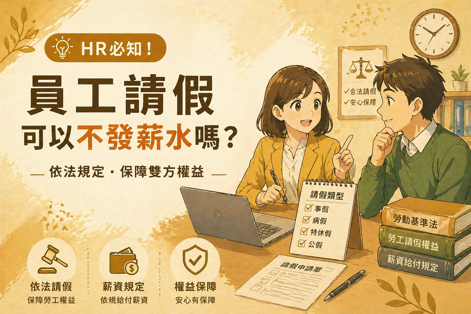 展燁人資-員工請假可以不發薪水嗎？